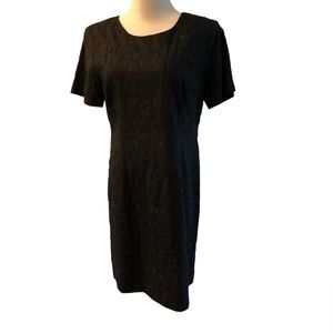 Talbots Linen Blend Short Sleeve Sheath Dress in Black Size 10P